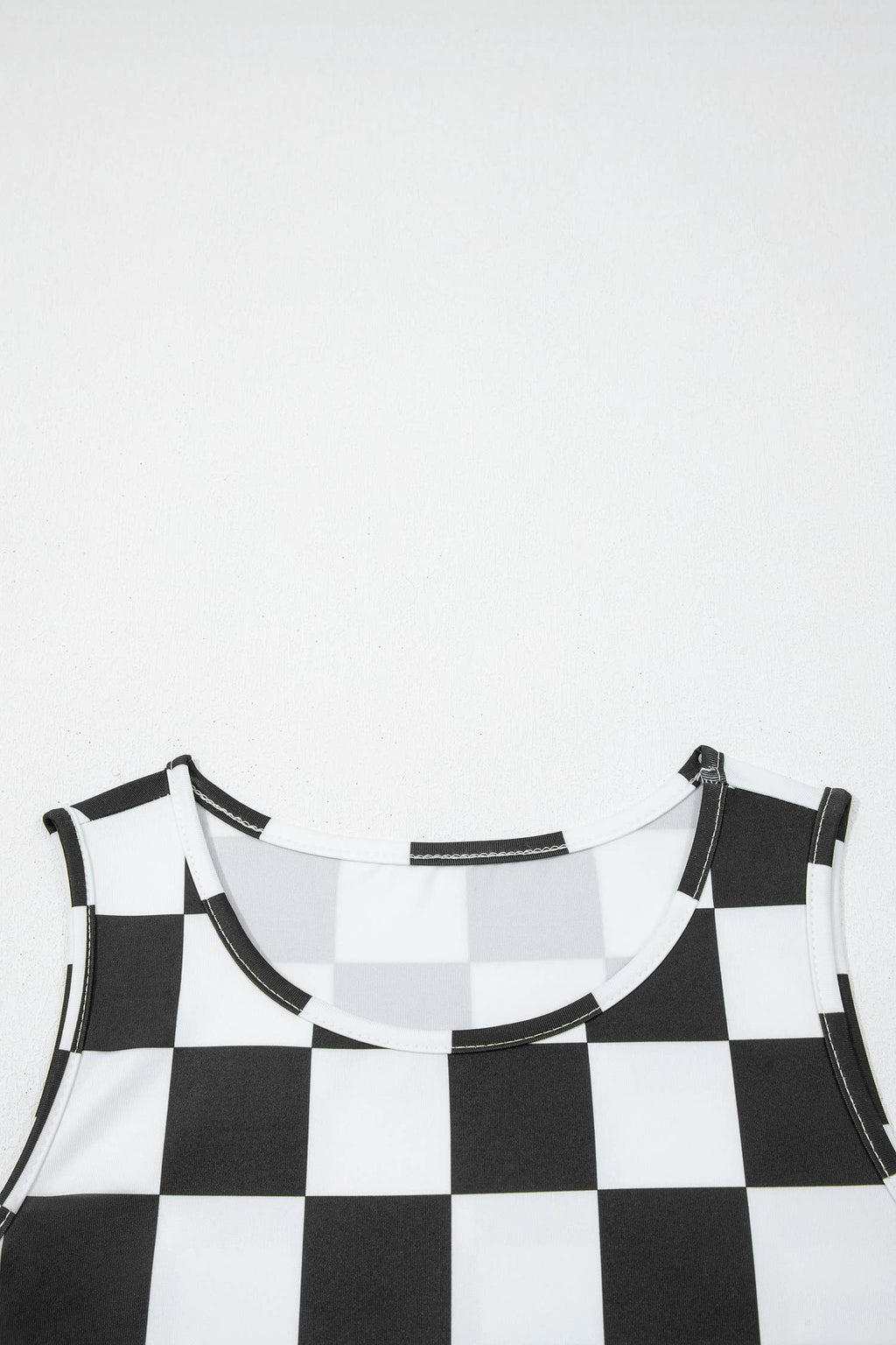 Western Checkerboard Printed Slim Tank Top