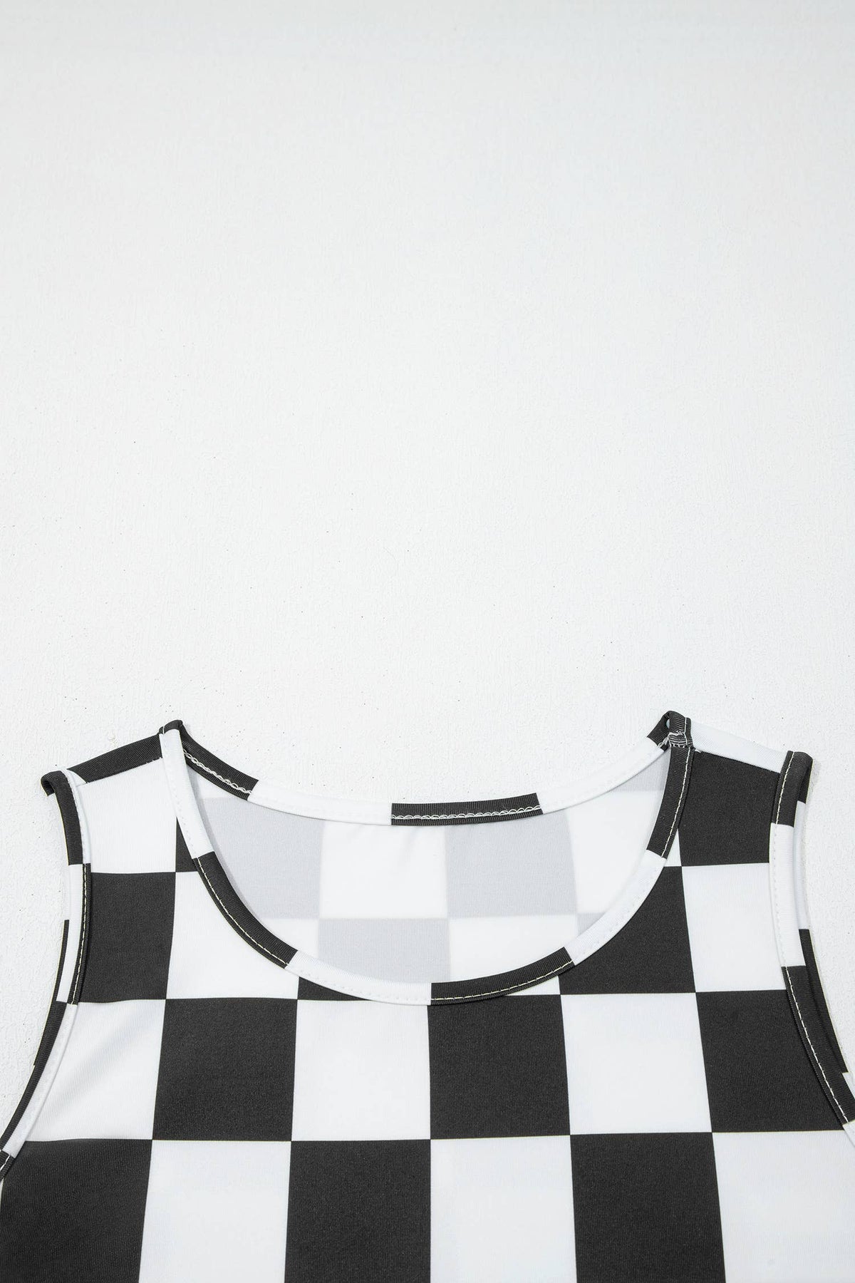 Western Checkerboard Printed Slim Tank Top