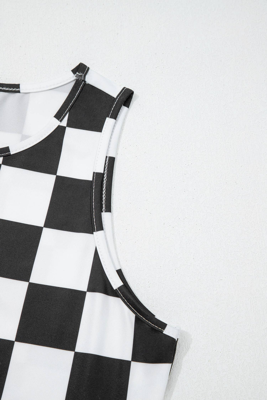 Western Checkerboard Printed Slim Tank Top
