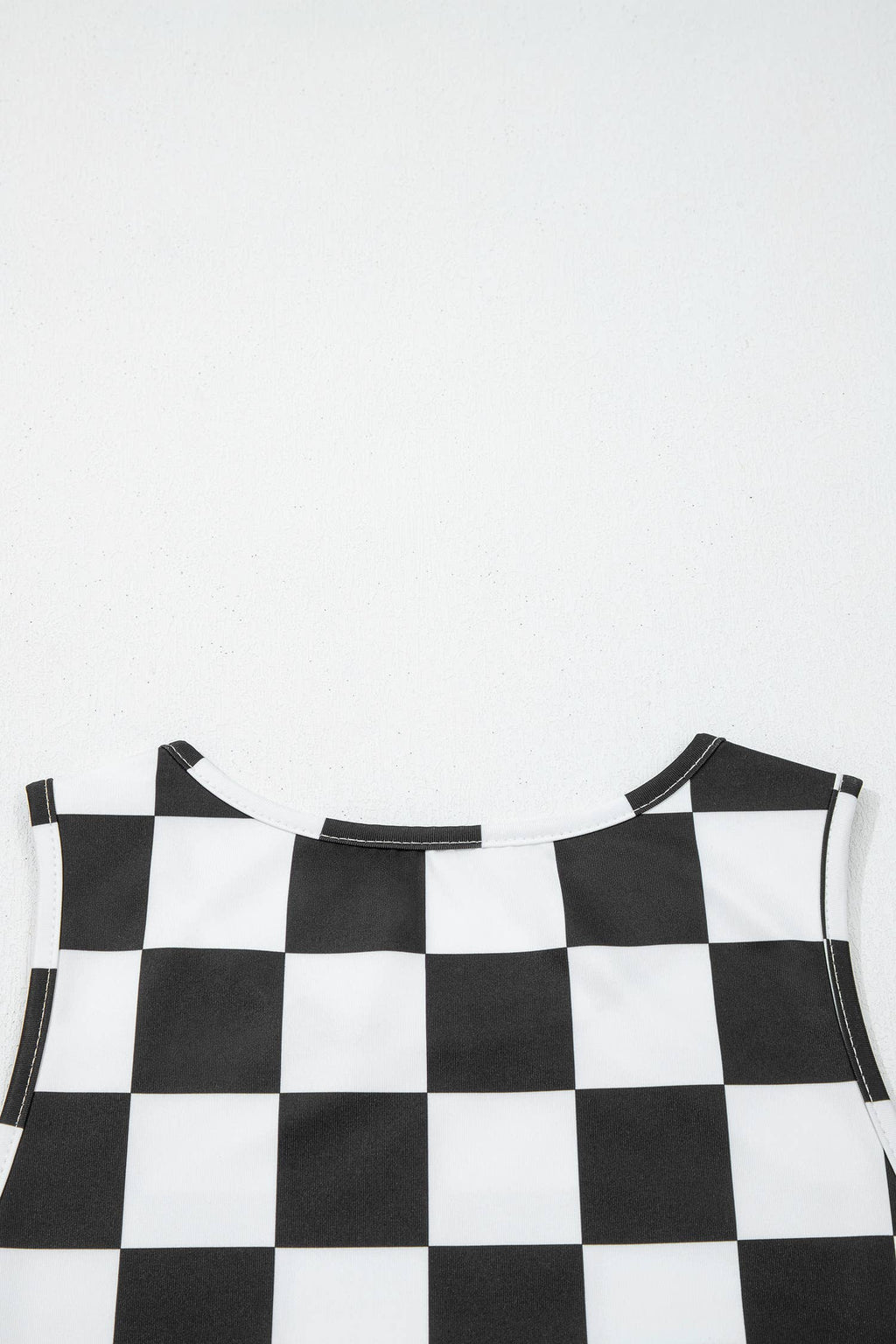 Western Checkerboard Printed Slim Tank Top