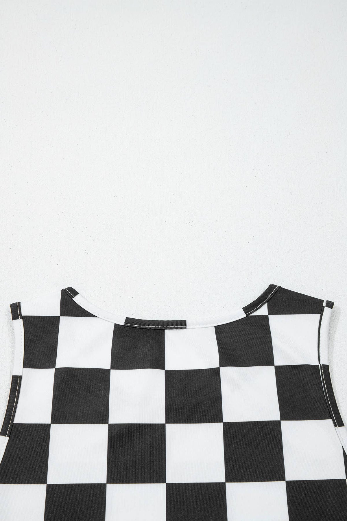 Western Checkerboard Printed Slim Tank Top