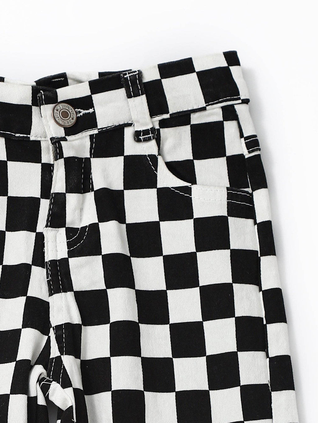 Black Checked Boys Jeans: 3T