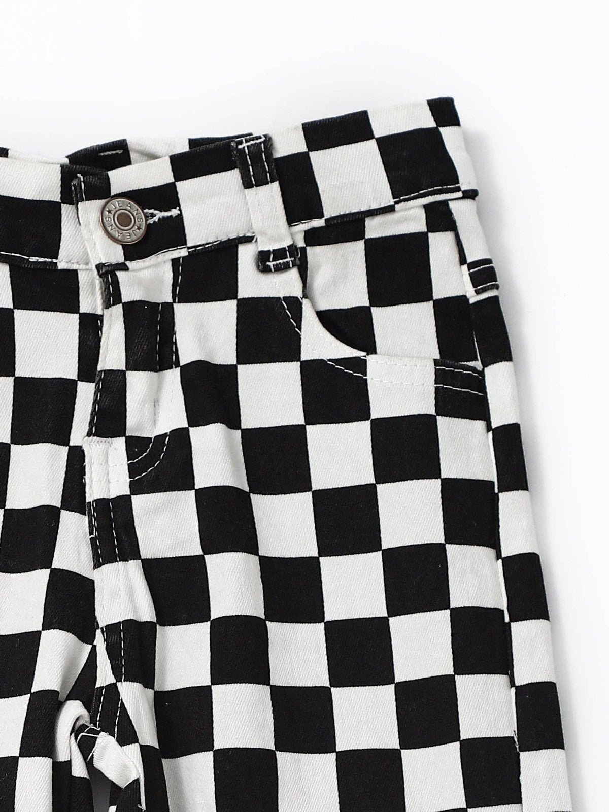 Black Checked Boys Jeans: 3T