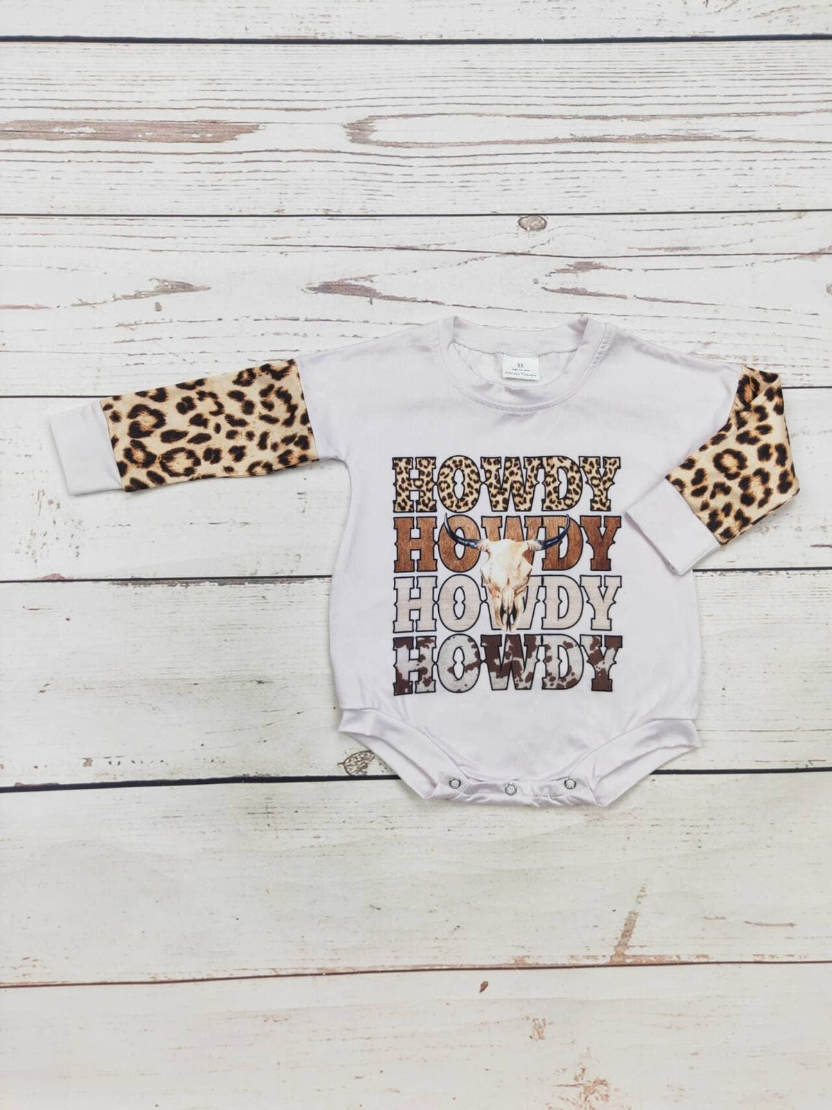 Baby Howdy Cheetah Western Bubble: 2T