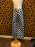 Black checkered denim jeans