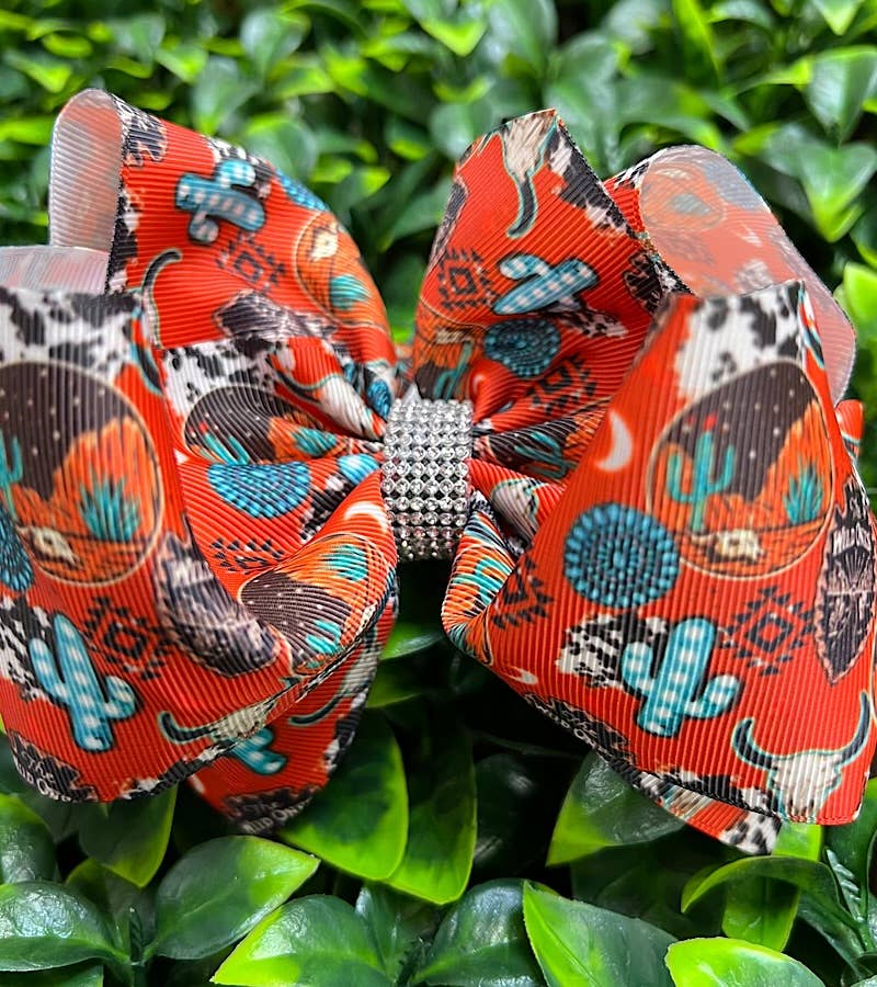 DESSERT CACTUS, CONCHO PRINTED HAIR BOW