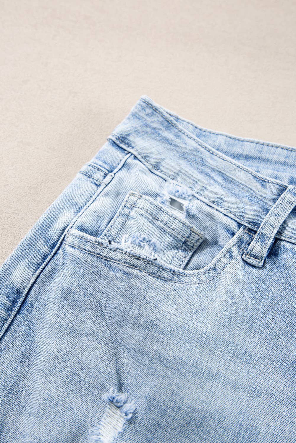 Western apparel Light Wash Distressed Straight Jeans