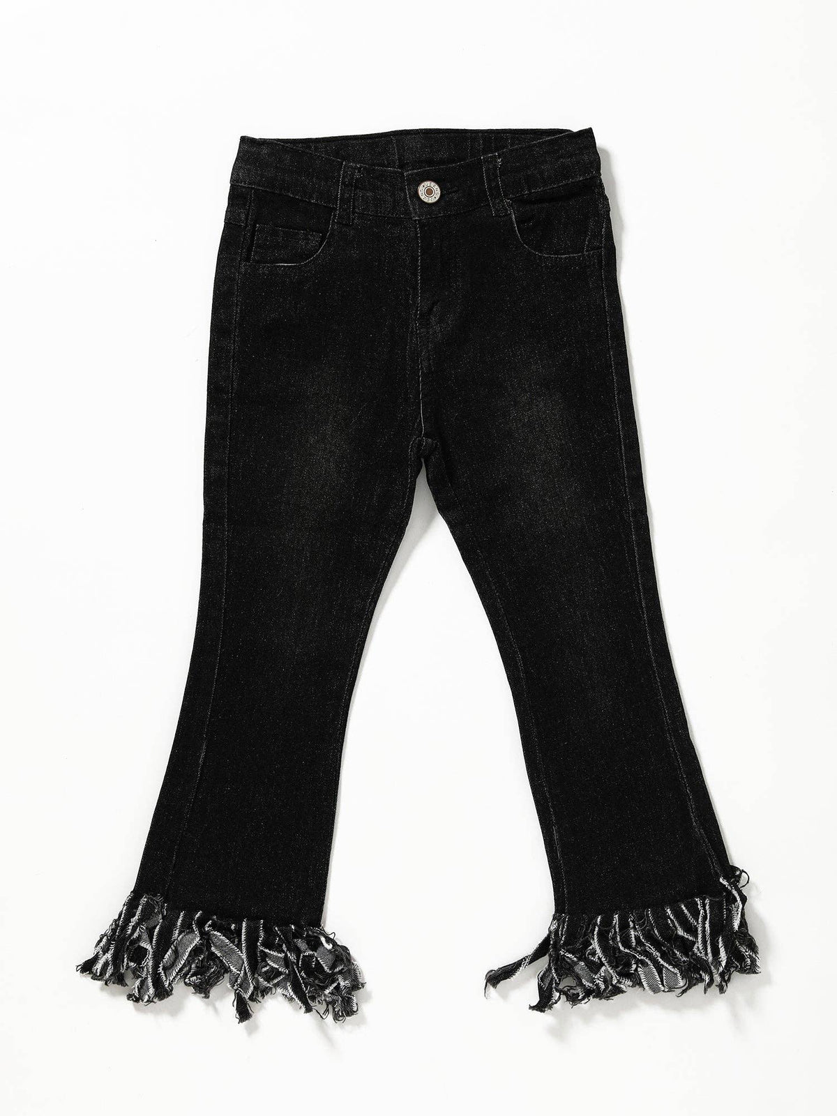 Black Fringe Girls Jeans: 2T