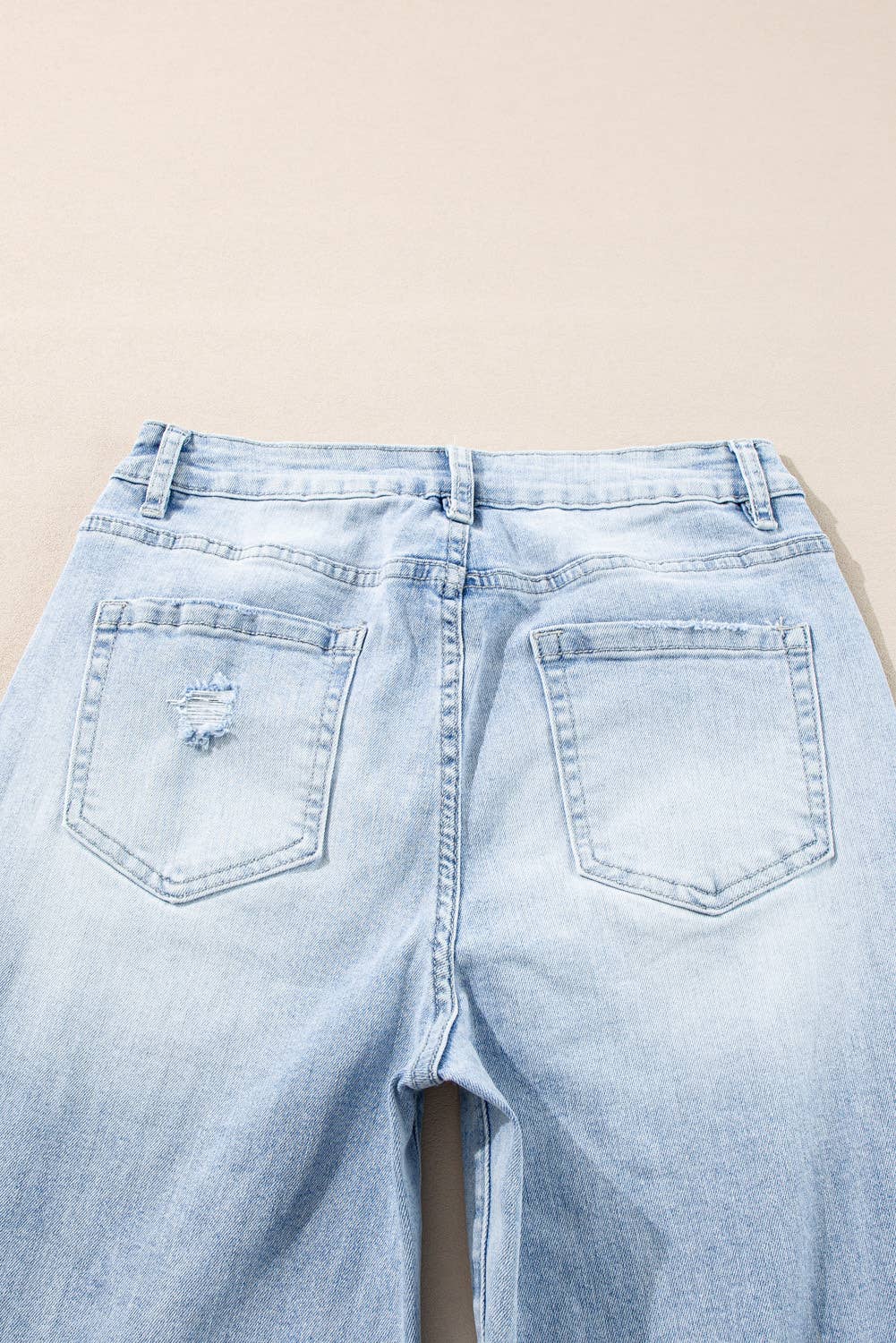 Western apparel Light Wash Distressed Straight Jeans