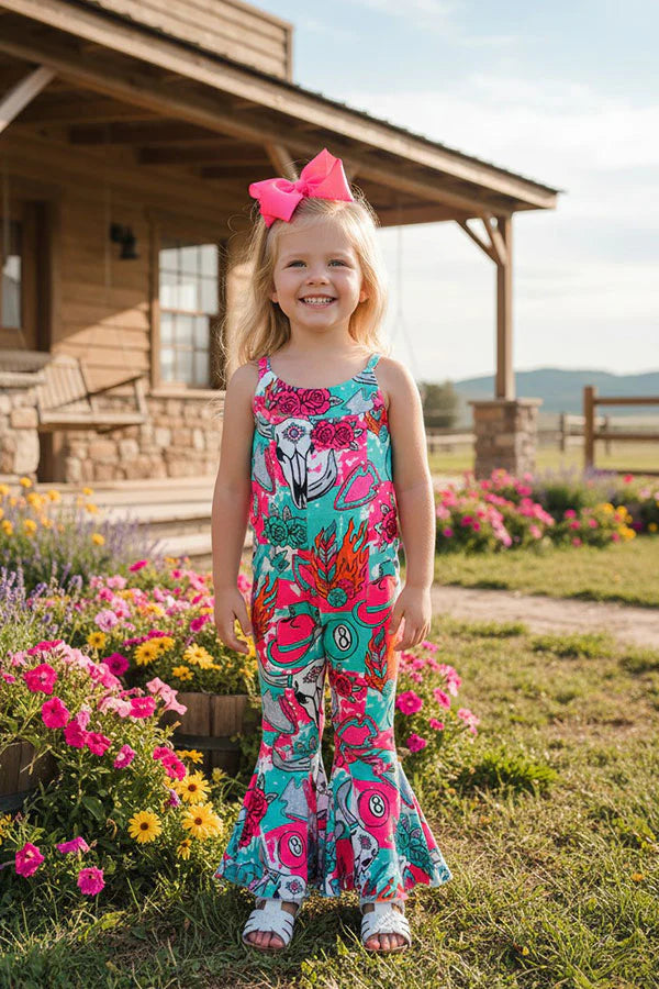 one piece sleeveless girls boutique jumpsuit